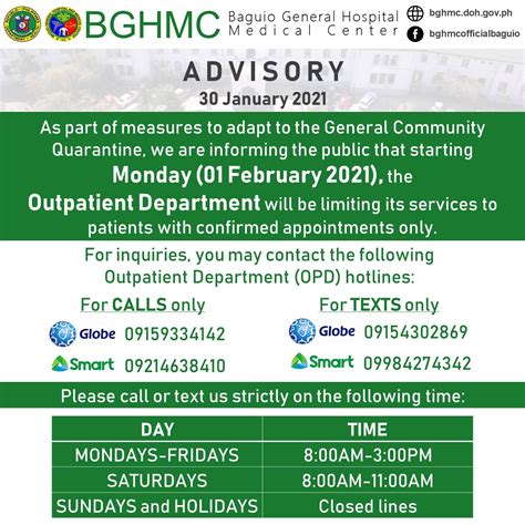 bghmc opd appointment